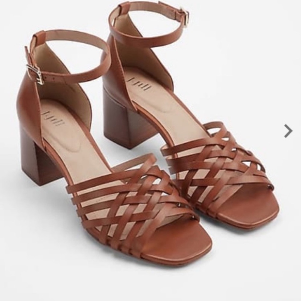 J. Jill Cherie stack heel huaraches cognac 9.5M